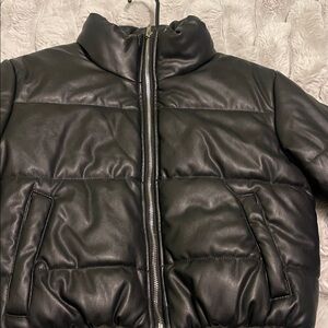 Cropped Black Puffer Jacket